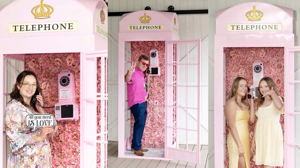 Photo of guests recording messages in the Audiophone and Booth