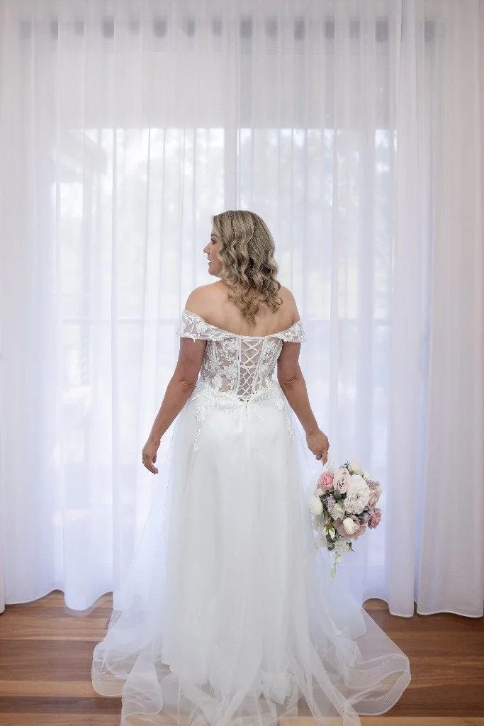 Bride getting ready in the guest house