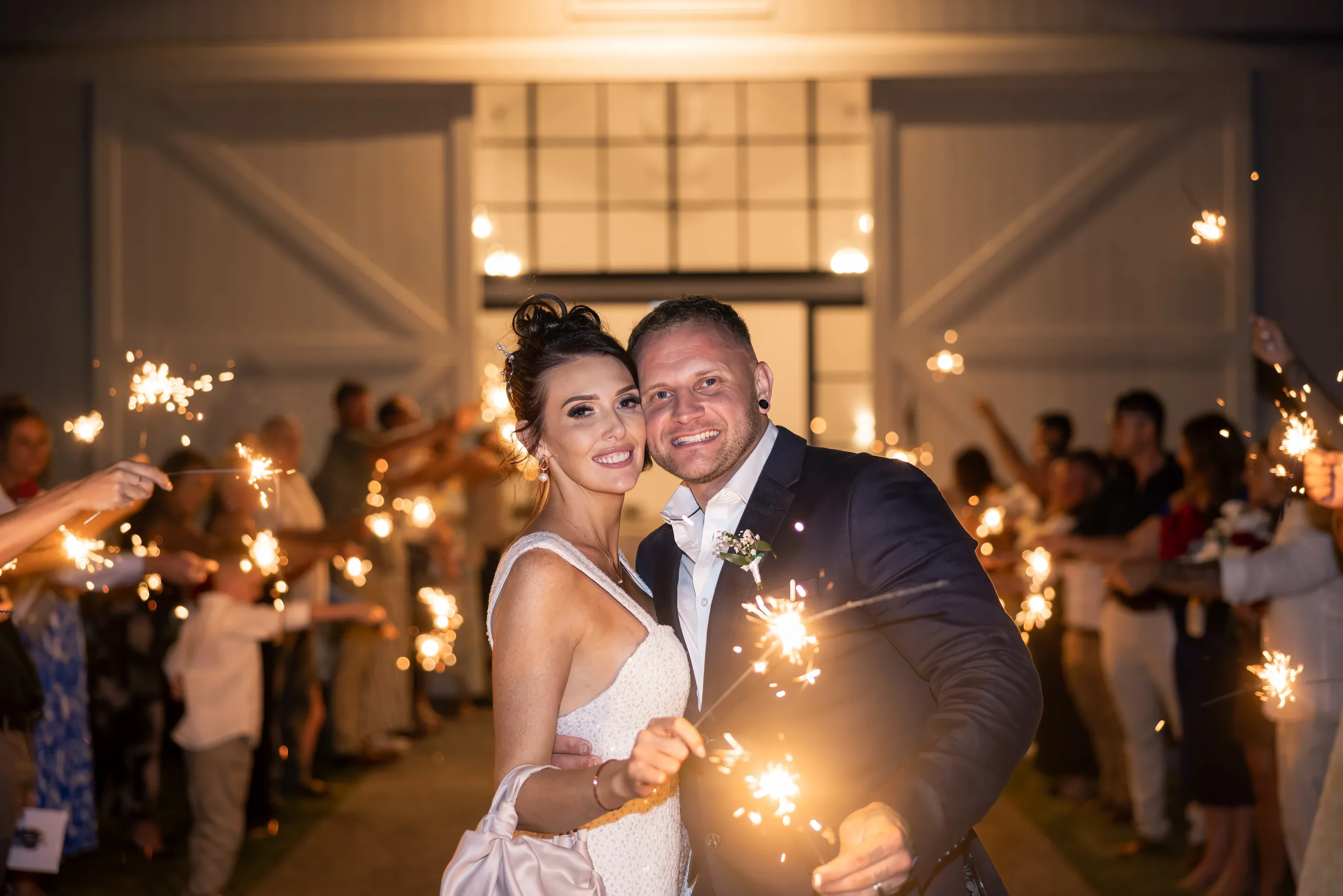 Sparkler send-off at White Barn Pokolbin Hunter Valley