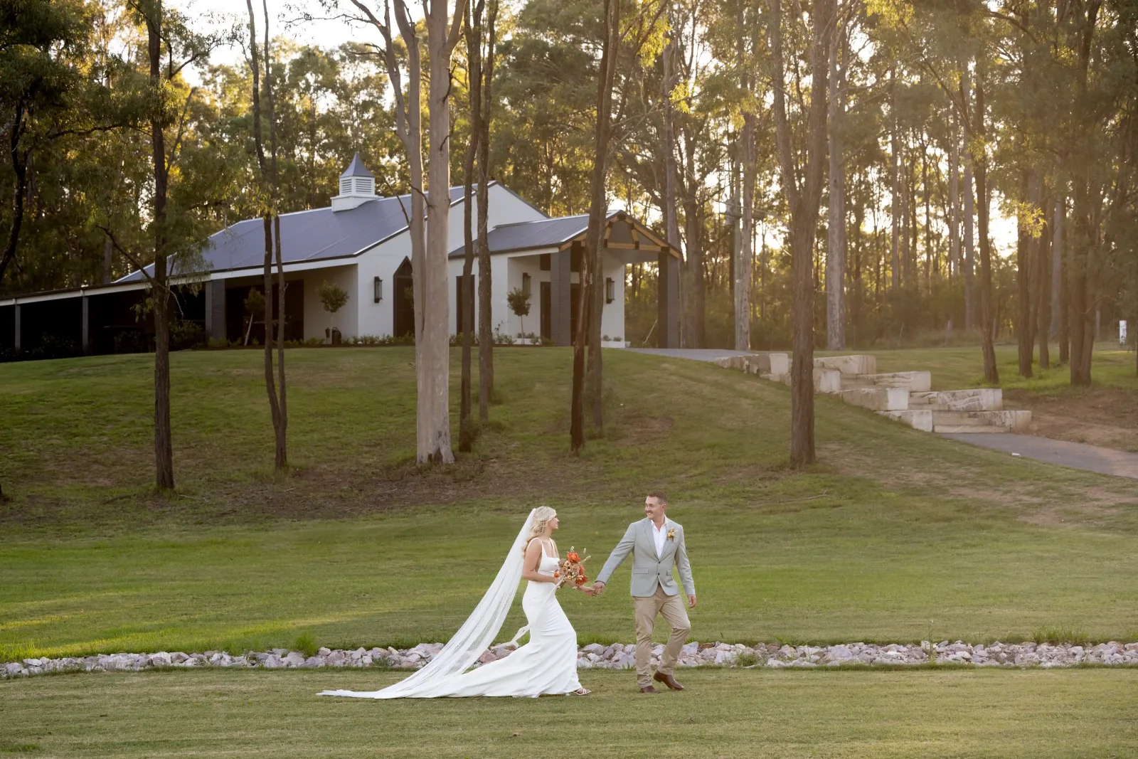 Indoor wedding ceremony at White Chapel Pokolbin, Hunter Valley wedding chapel